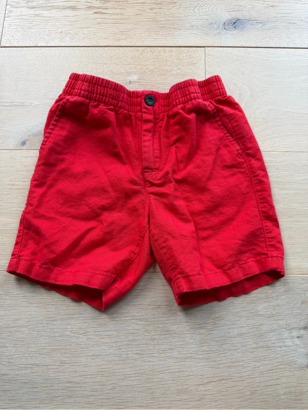 Janie and Jack Boys Red Linen Blend Shorts Size 5